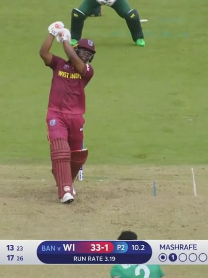 CWC19: WI v BAN - Lewis launches Mashrafe over long-off for six