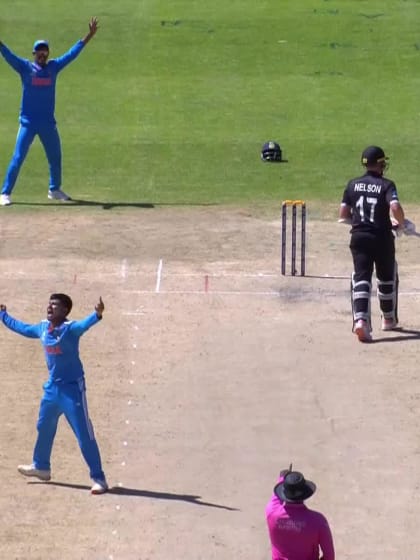 Saumy Pandey with a Lbw vs. New Zealand