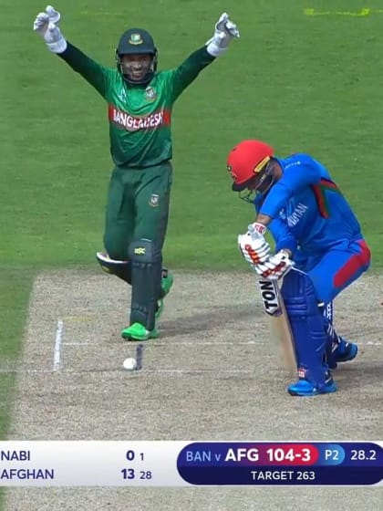 CWC19: BAN v AFG - Nabi becomes Shakib's second victim in the over 