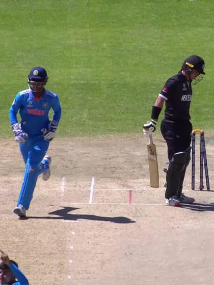 Saumy Pandey with a Bowled Out vs. New Zealand