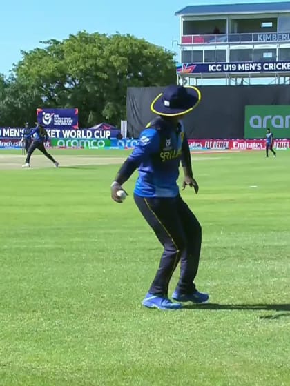 Sineth Jayawardene with a Caught Out vs. West Indies