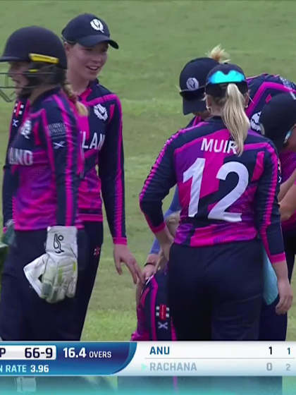 R Chaudhary with a Batting vs Scotland Women Under-19