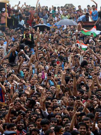 Fans and India's stars of the T20 World Cup 2024 Trophy Parade