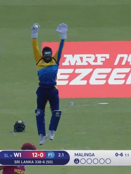CWC19: SL v WI - Ambris is caught behind off Malinga
