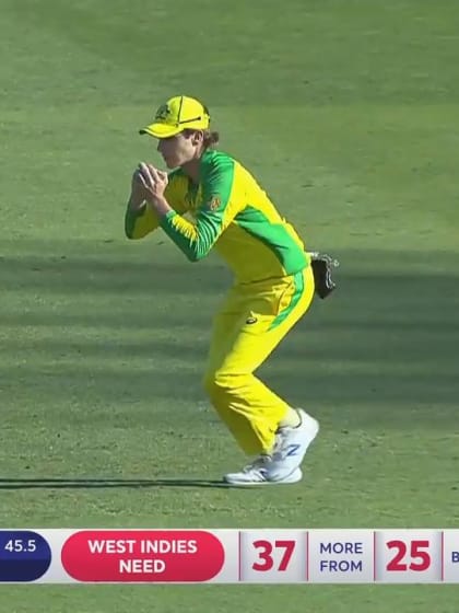 CWC19: AUS v WI - Holder is caught by Zampa off Starc