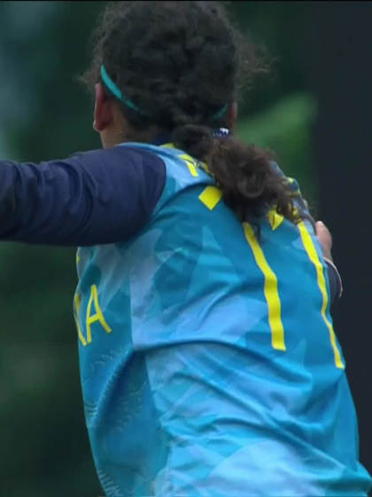 B Harricharan with a Batting vs Sri Lanka Women Under-19