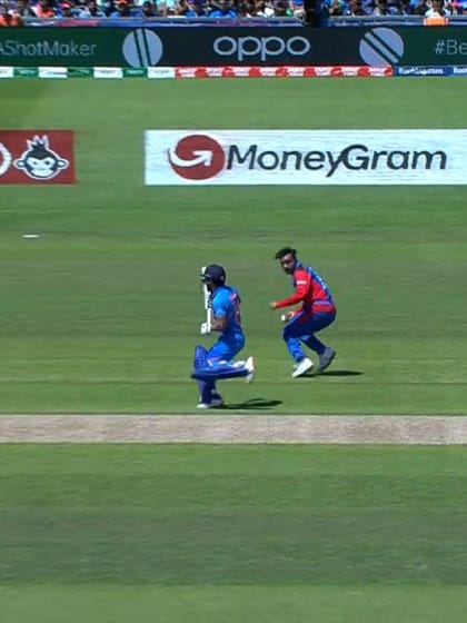 CWC19: IND v AFG - Run out attempt