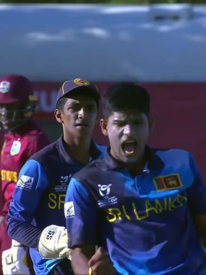 Dinura Kalupahana with a Lbw vs. West Indies