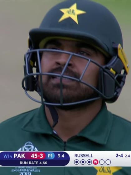 CWC19: WI v Pak – Russell's vicious bouncer gets Haris Sohail