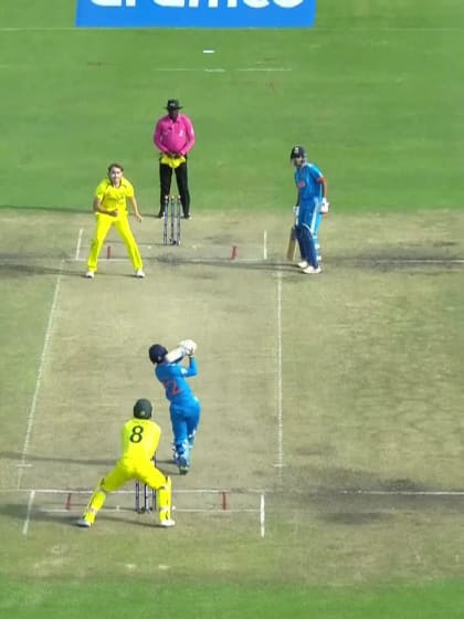 Murugan Abhishek with a Six vs. Australia