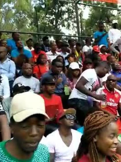 Fans creating a joyous and vibrant mood at Harare Sports Club