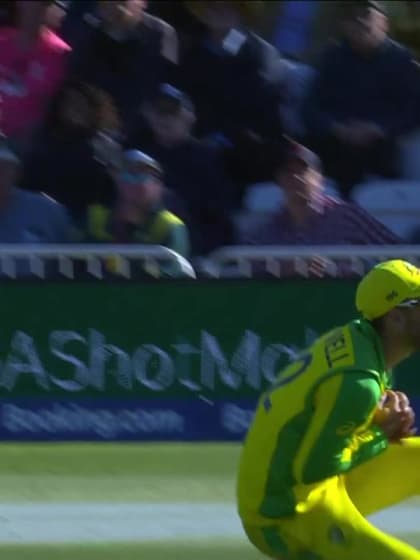 CWC19: AUS v WI - Glenn Maxwell's well-judged catch to dismiss Andre Russell