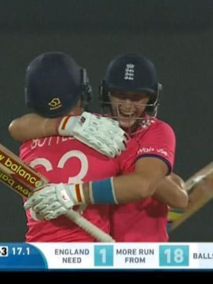 England's final flourish and celebrations enroute to #WT20 final place