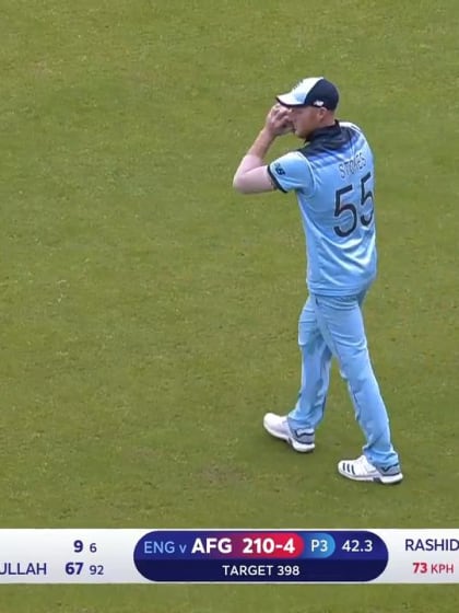 CWC19: ENG v AFG - Nabi holes out to Stokes 