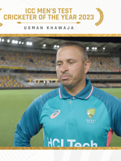 Usman Khawaja accepts ICC Men's Test Player of the Year award
