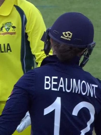 WICKET: Tammy Beaumont falls to Ashleigh Gardner for 49