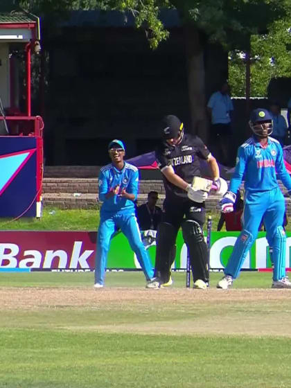 Musheer Khan with a Bowled Out vs. New Zealand