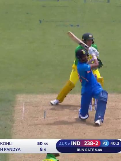 CWC19: IND v AUS - Pandya whacks Maxwell over cow corner for six