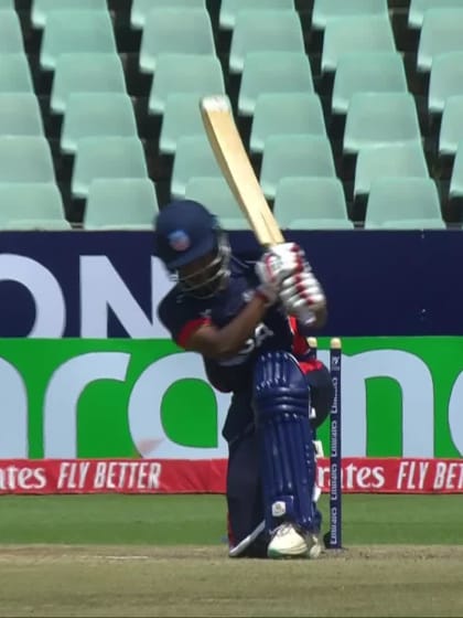 Khalil Ahmad with a Bowled Out vs. USA