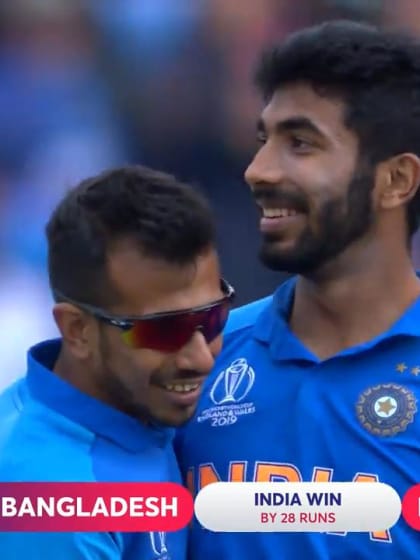 CWC19: BAN v IND - Bumrah takes the last wicket