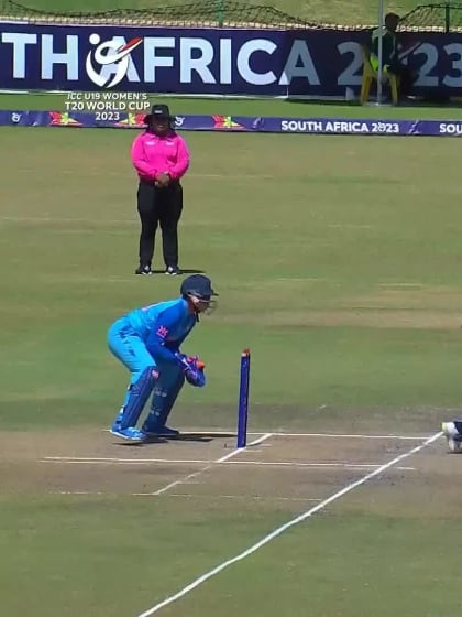 Wicket-Charis-Pavely-India-U19s-Women v England-U19s-Women ICC U19W T20WC 2023