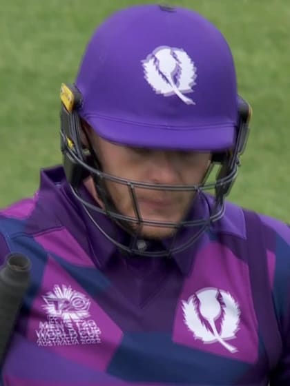 Wicket - Michael Leask - West-Indies v Scotland ICC T20WC 2022