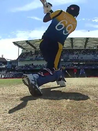 CWC19:  SL v IND - Slow mo of Mathews maximum