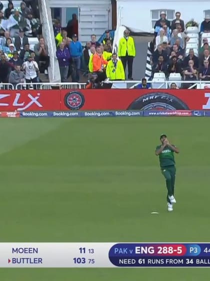 CWC19: Eng v Pak - Jos Buttler caught at short third man off Mohammad Amir