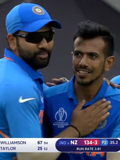 CWC19 SF: IND v NZ – Chahal gets the big wicket of Williamson 