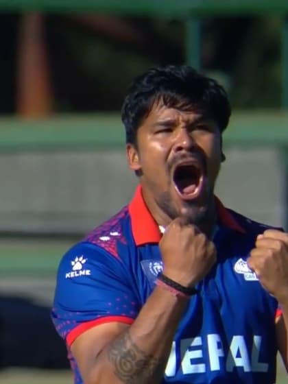 Kushal Bhurtel takes stunning catch for Nepal to send Mayers packing | CWC23 Qualifier
