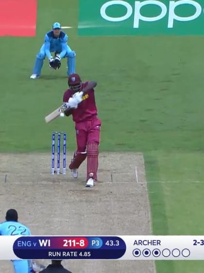 CWC19: ENG v WI - Brathwaite edges behind