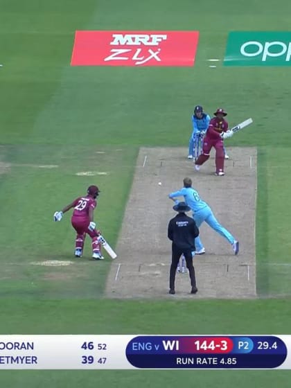 CWC19: ENG v WI - Root gets Hetmyer caught and bowled