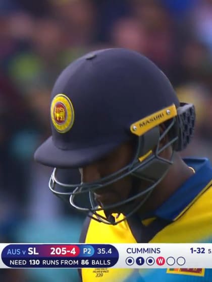 CWC19: SL v AUS - Mathews strangled down the leg-side