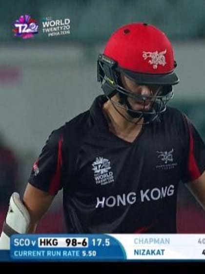 Mark Chapman Wicket Fall HK V SCO Video ICC WT20 2016