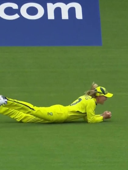 Wicket: Mandhana edges one to the slips