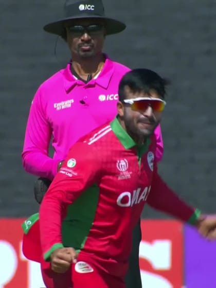 Basil Hameed - Wicket - Oman vs UAE