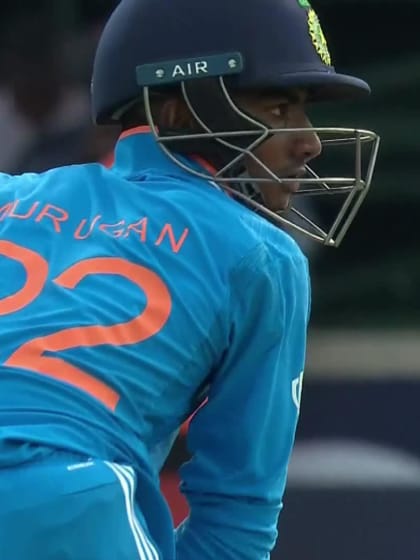 Murugan Abhishek with a Four vs. Australia