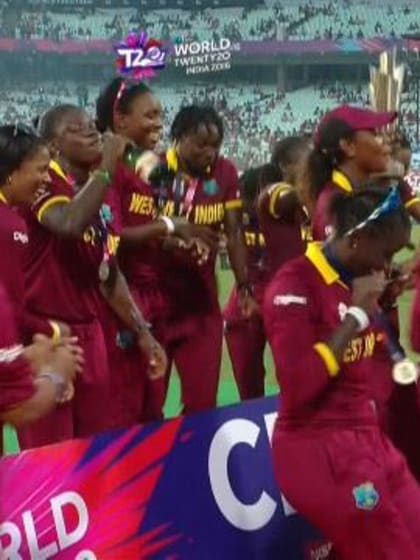 West Indies celebrate #WT20 win with dance