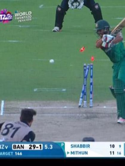 Bangladesh wicket Losses v New Zealand Video ICC WT20 2016