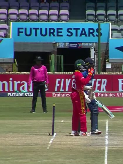 Ryan Simbi with a Wicket vs. England