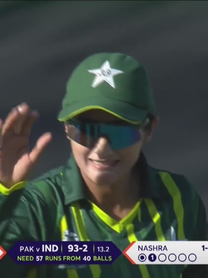 Wicket-Harmanpreet-Kaur-India-Women v Pakistan-Women ICC T20WC 2023