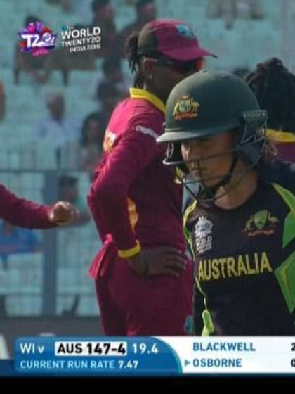 Erin Osborne Wicket Fall AUS V WI Video ICC Womens WT20 2016