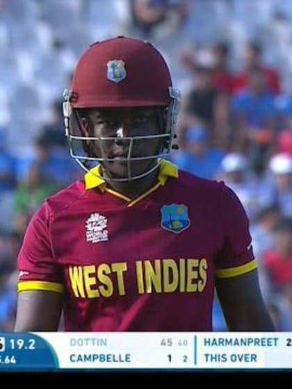 Deandra Dottin Wicket Fall WI V IND Video ICC Womens WT20 2016