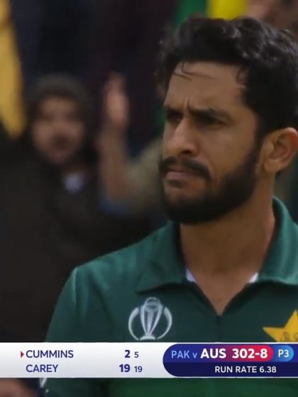 CWC19: AUS v PAK – Hassan Ali claims his first scalp of the day