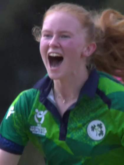 M Amusa with a Batting vs Ireland Women Under-19