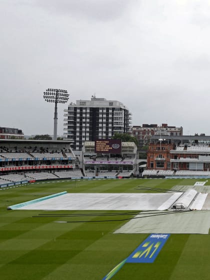 Rain plays spoilsport on day three at Lord's