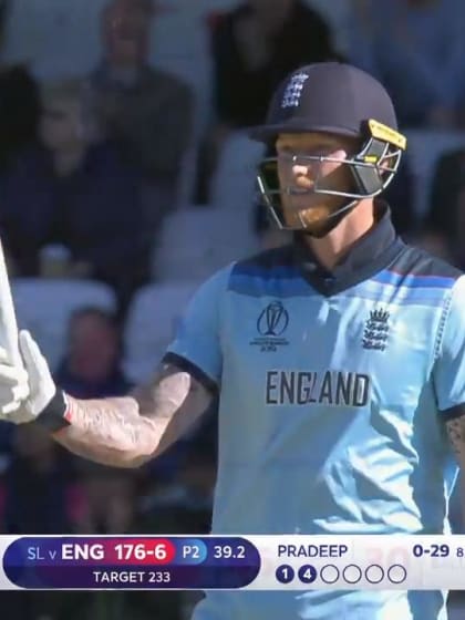 CWC19: ENG v SL - Stokes hits unbeaten 82 in vain  