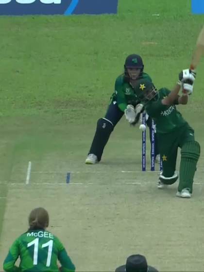 R Farhan with a Batting vs Ireland Women Under-19