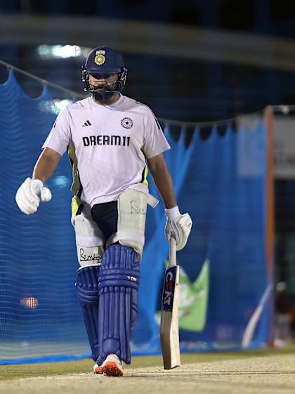Rohit Sharma and Mohammed Shami in India nets on 28th February