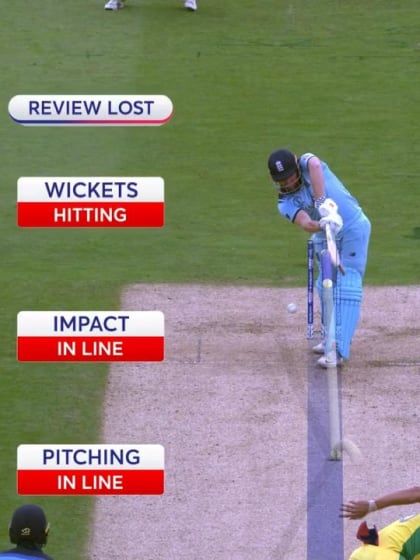 CWC19 SF: Review doesn't save Bairstow from LBW 